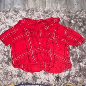 cropped red flannel